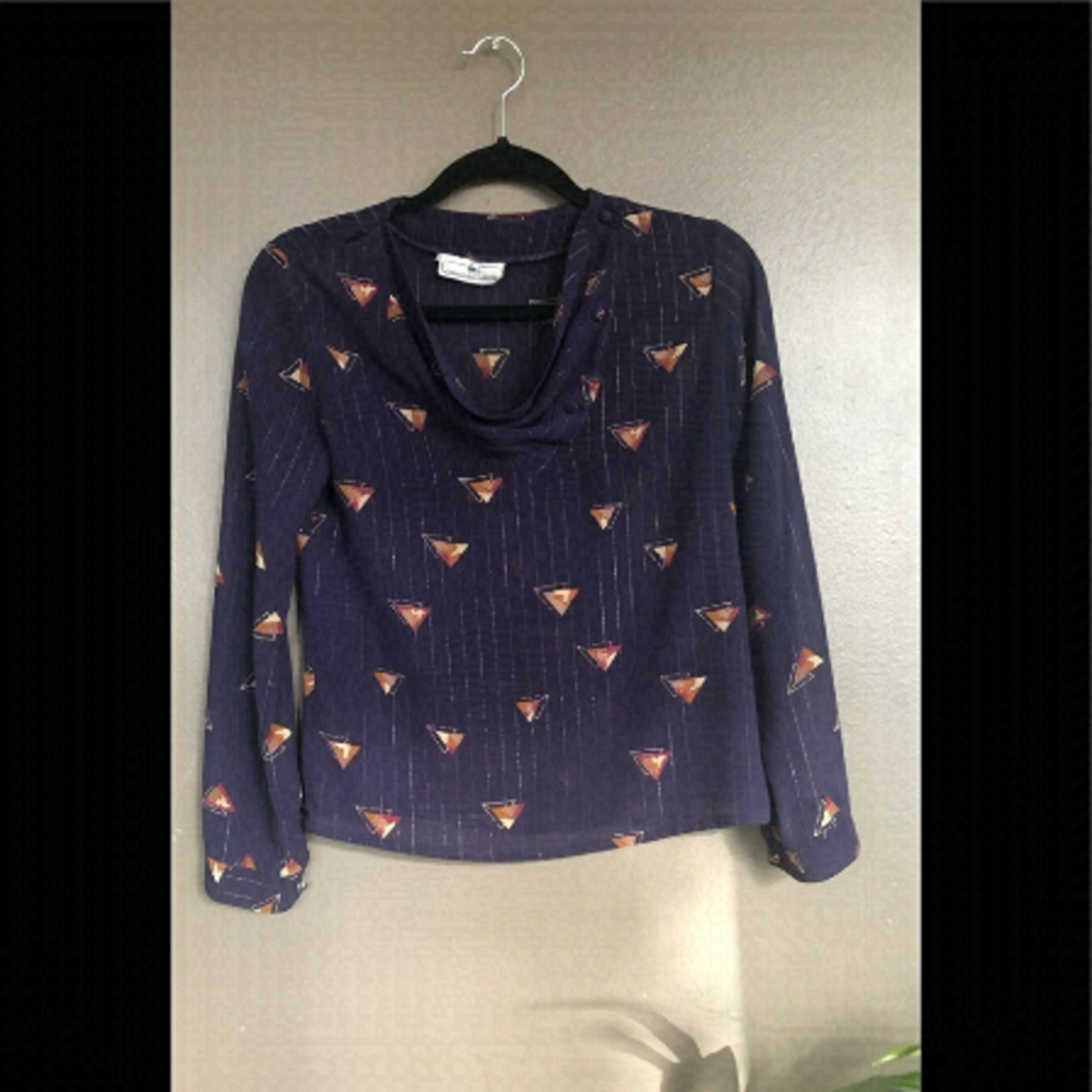 Vintage Deep Purple blouse- Xsmall